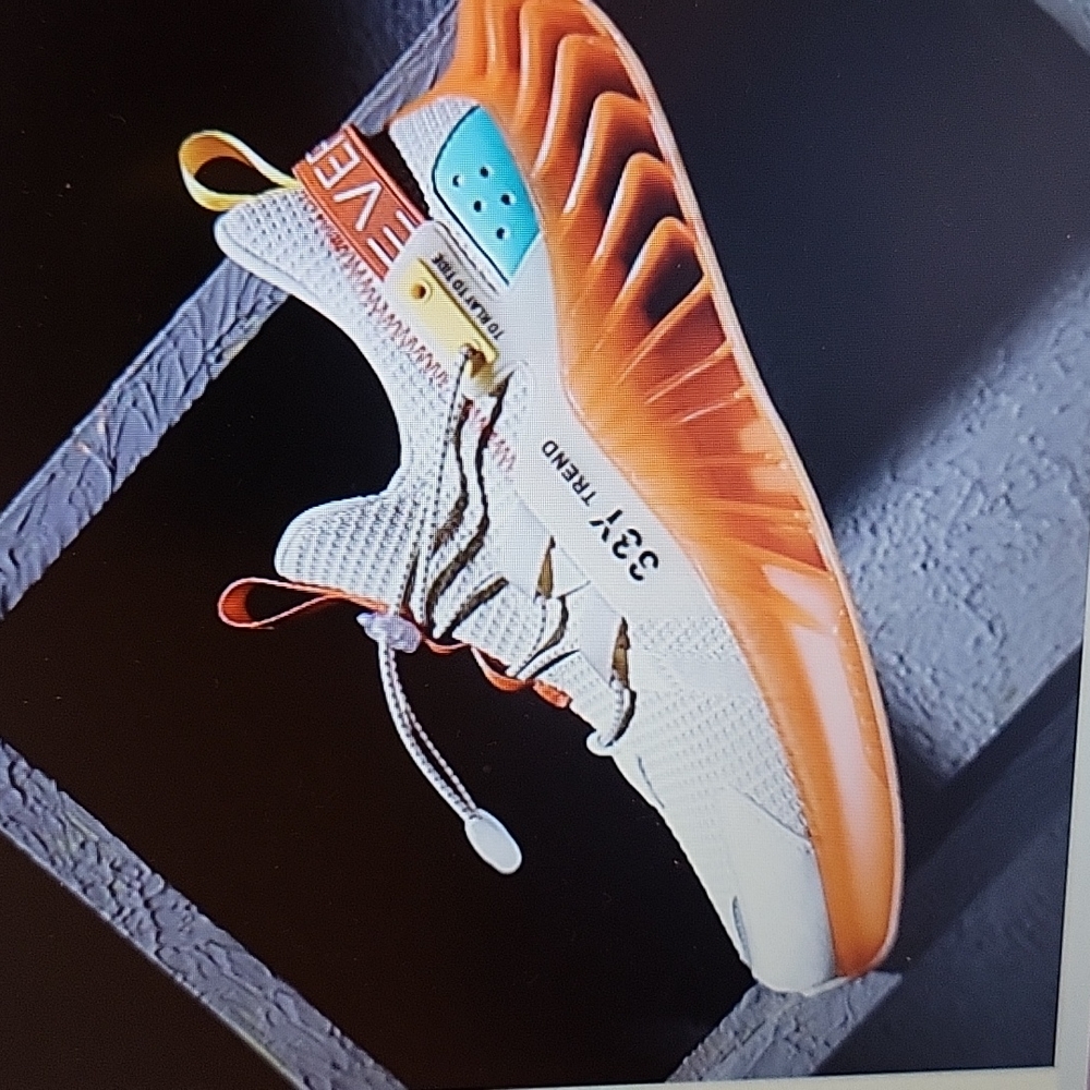 Aszeller beige orange sneaker running athletic walking blade trainer sz 11 NEW …